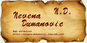 Nevena Dumanović vizit kartica